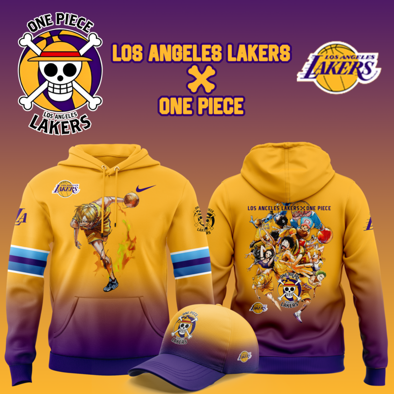 Los Angeles Lakers x SANJI One Piece the Straw Hat Pirates Hoodie - Image 4