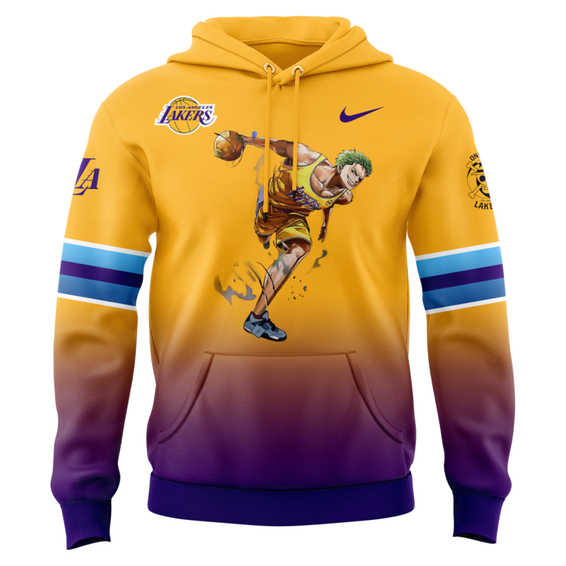 Los Angeles Lakers x Roronoa Zoro One Piece the Straw Hat Pirates Hoodie - Image 5