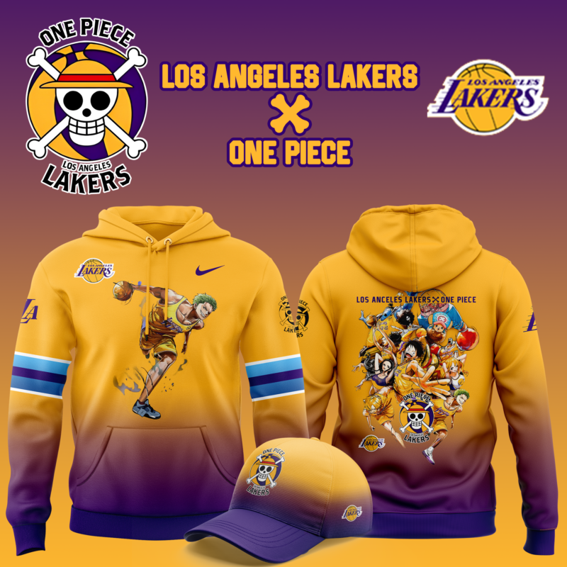 Los Angeles Lakers x Roronoa Zoro One Piece the Straw Hat Pirates Hoodie - Image 4