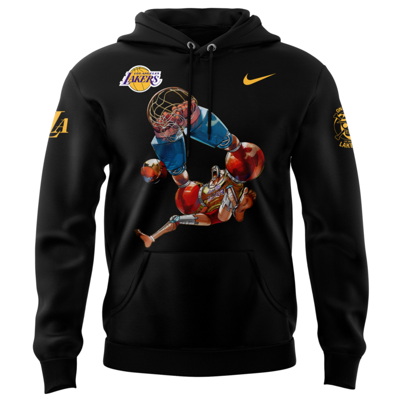Los Angeles Lakers x Franky One Piece the Straw Hat Pirates Hoodie - Image 2