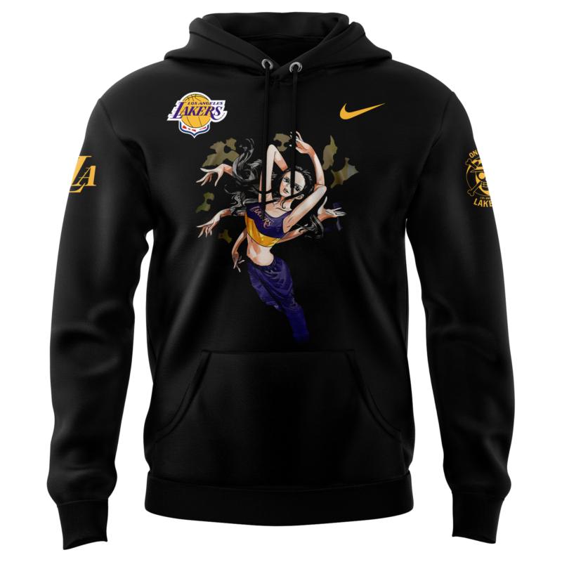Los Angeles Lakers x NICO ROBIN One Piece the Straw Hat Pirates Hoodie - Image 2