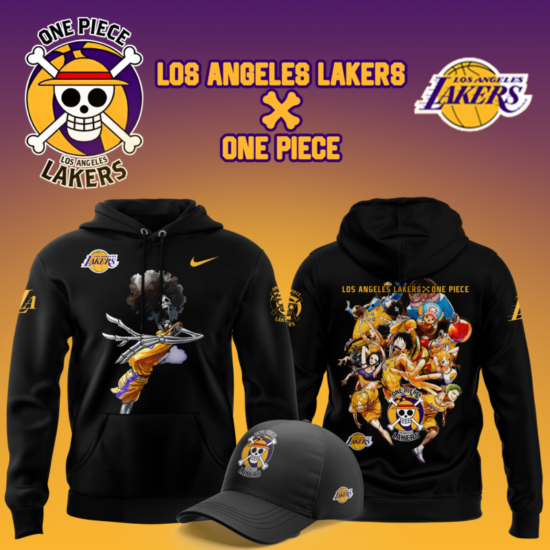 Los Angeles Lakers x BROOK One Piece the Straw Hat Pirates Hoodie