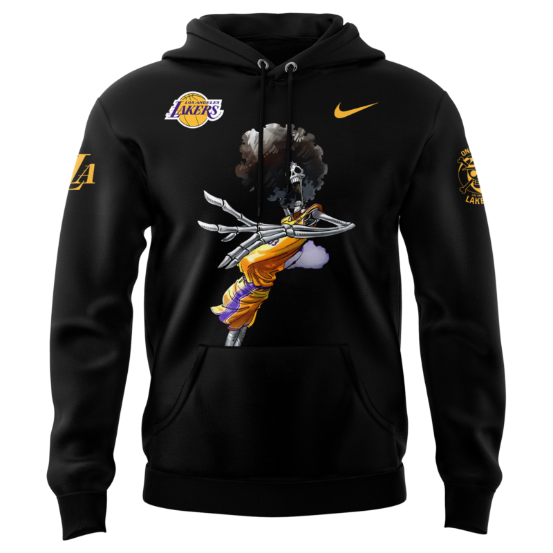 Los Angeles Lakers x BROOK One Piece the Straw Hat Pirates Hoodie - Image 2