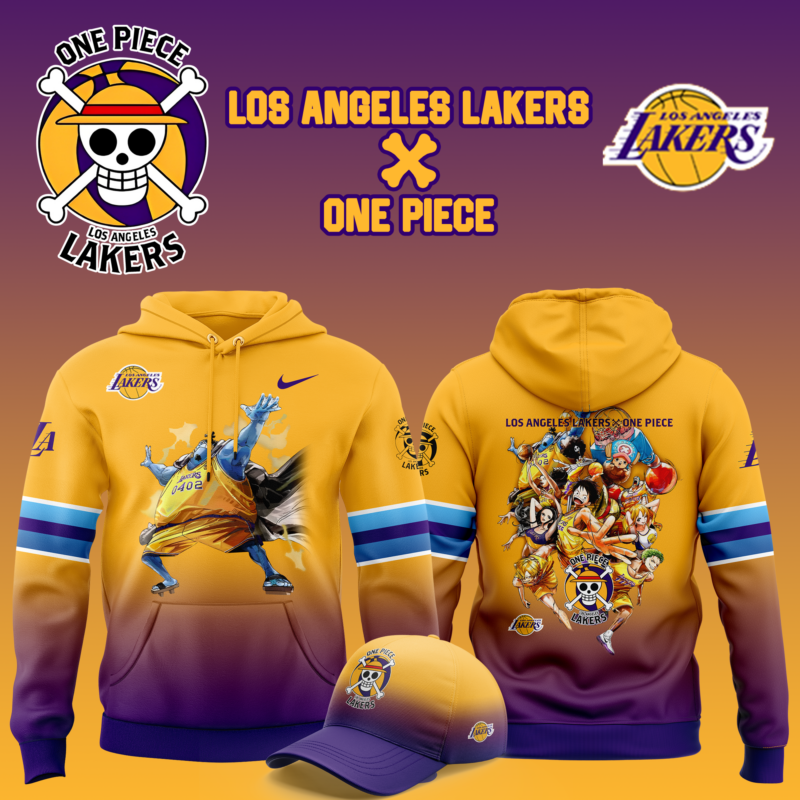 Los Angeles Lakers x JINBE One Piece the Straw Hat Pirates Hoodie - Image 4