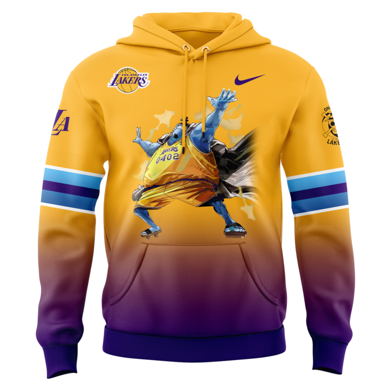Los Angeles Lakers x JINBE One Piece the Straw Hat Pirates Hoodie - Image 5