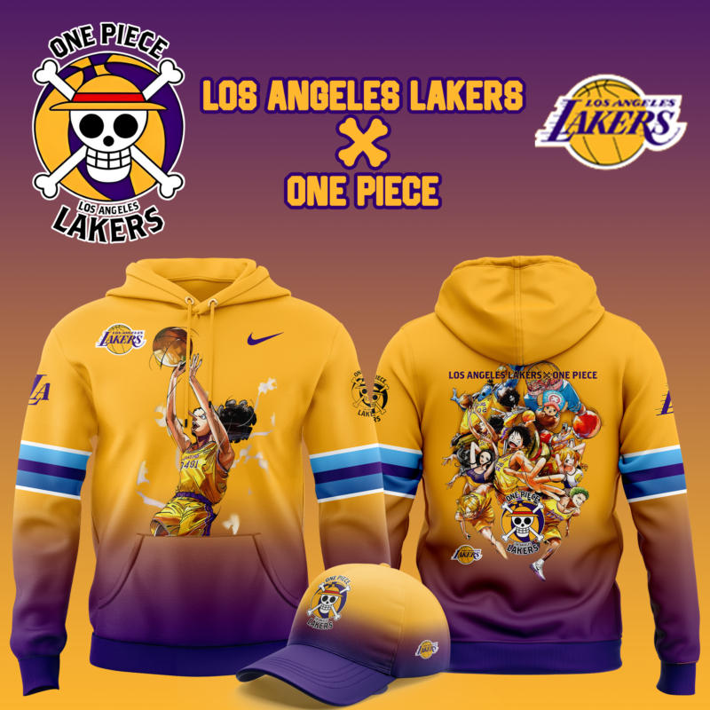 Los Angeles Lakers x USOPP One Piece the Straw Hat Pirates Hoodie - Image 4