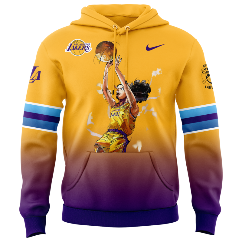 Los Angeles Lakers x USOPP One Piece the Straw Hat Pirates Hoodie - Image 5
