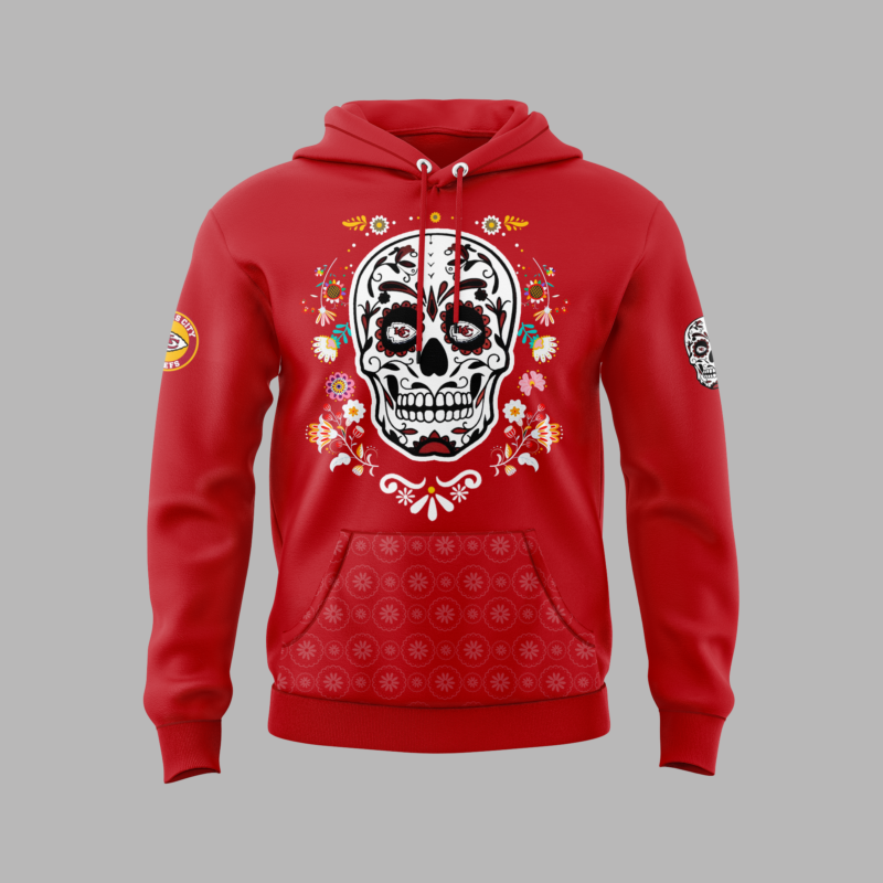 Kansas City Chiefs Dia De Los Muertos 2024 Premium Limited Hoodie - Image 2