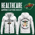 Minnesota Wild x 2025 Healthcare Appreciation Night Premium Limited Pullover Zip Hoodie (White)