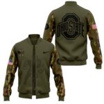 Ohio State Buckeyes Nike Camo 2024 Salute to Service Club Fleece Pullover Jacket