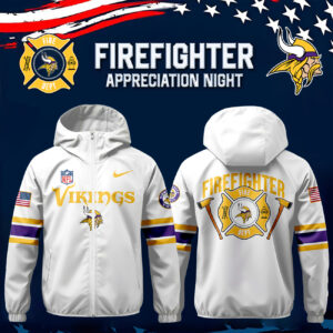 Minnesota Vikings x 2024 Firefighter Appreciation Night Premium Limited Pullover Wind Jacket