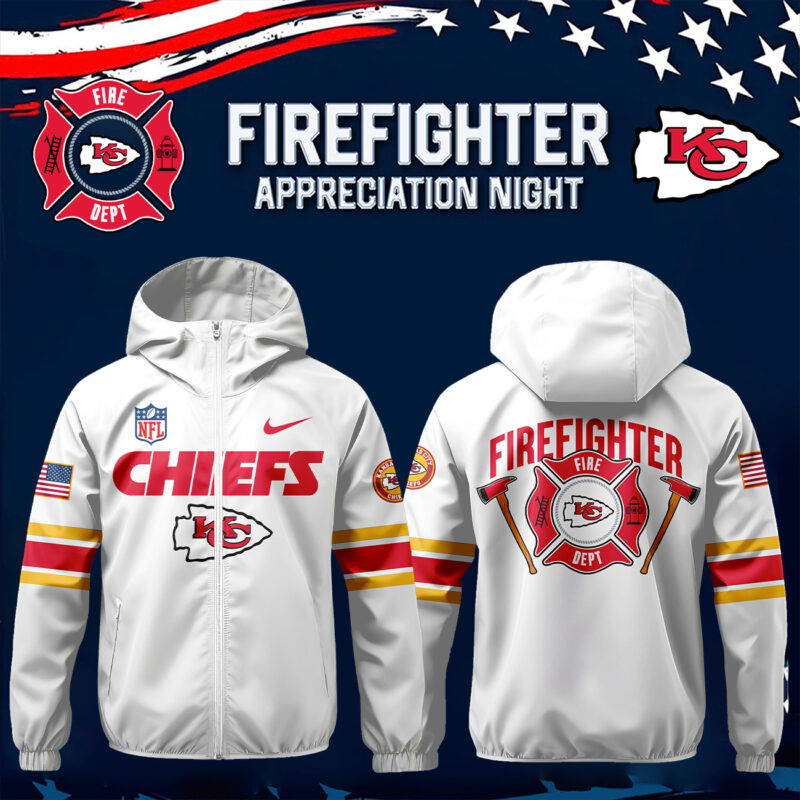 Kansas City Chiefs x 2024 Firefighter Appreciation Night Premium Limited Pullover Wind Jacket