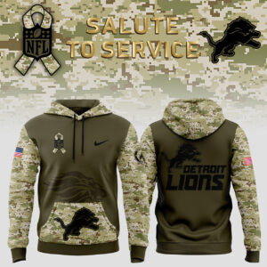 Men's Detroit Lions Nike Camo 2024 Salute to Service Club Fleece Pullover Hoodie V2