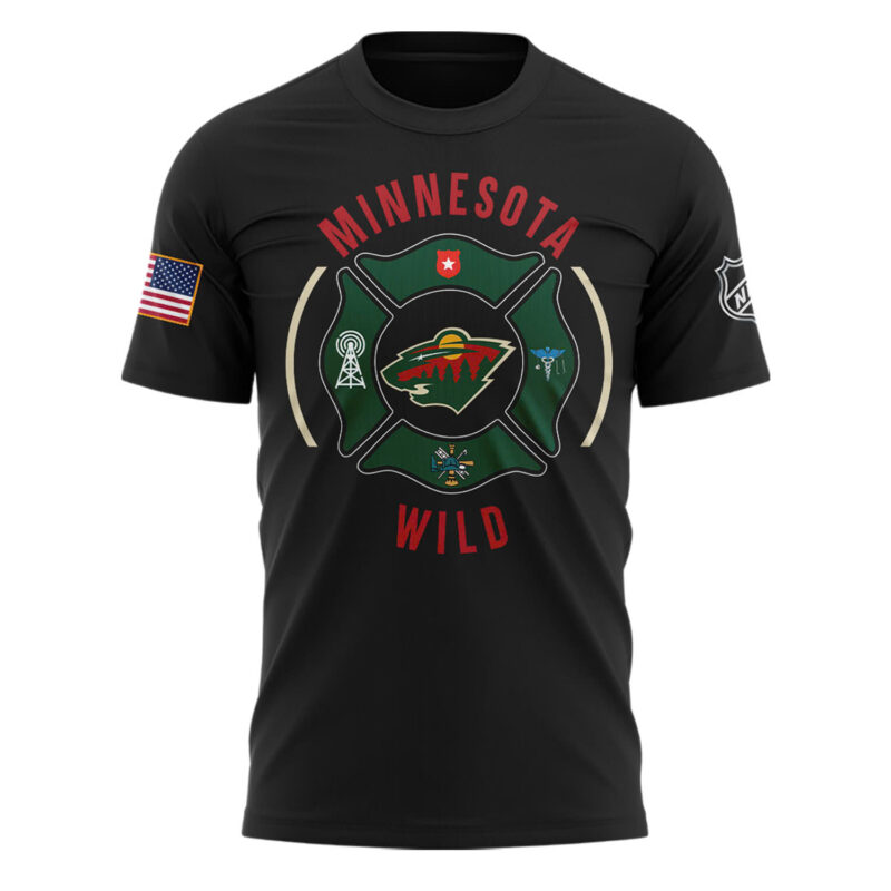 Minnesota Wild x 2024 Firefighter Appreciation Night Premium Limited Tee v3 - Image 3