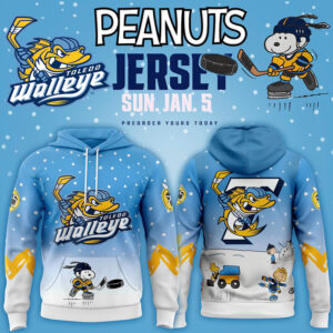 Toledo Walleye x Peanuts Night Limited Edition Hoodie v2