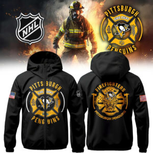 Pittsburgh Penguins x 2024 Firefighter Appreciation Night Premium Limited Pullover Wind Jacket