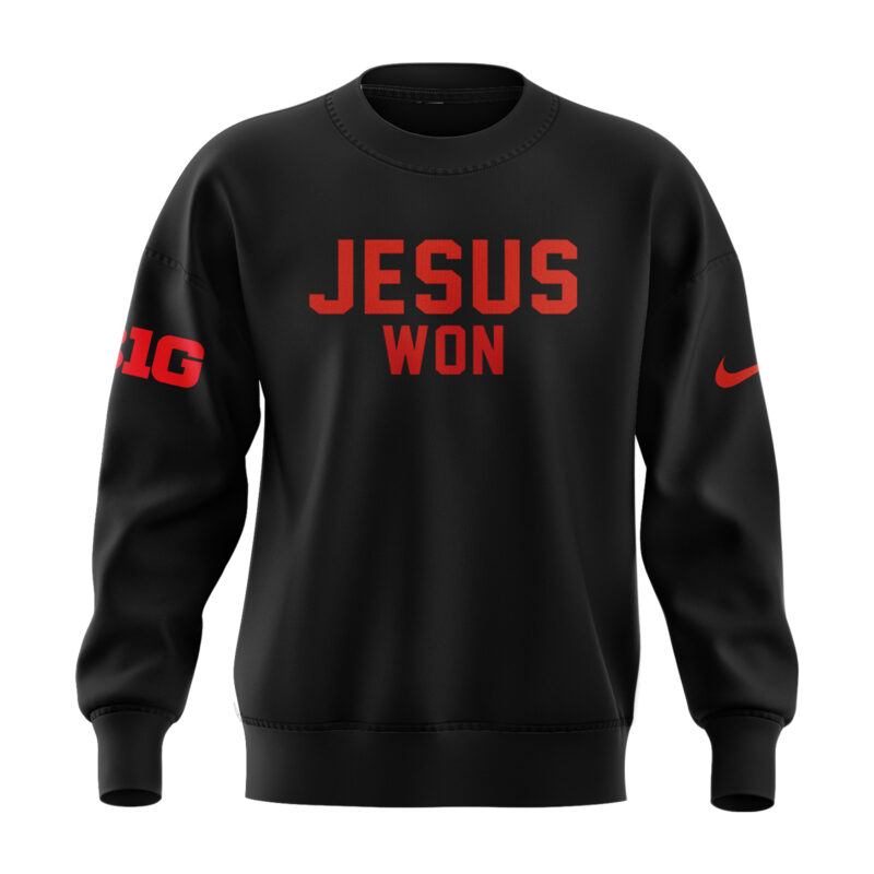 Limited Edition Black SweatShirt JESUS WON 2024 - Image 2
