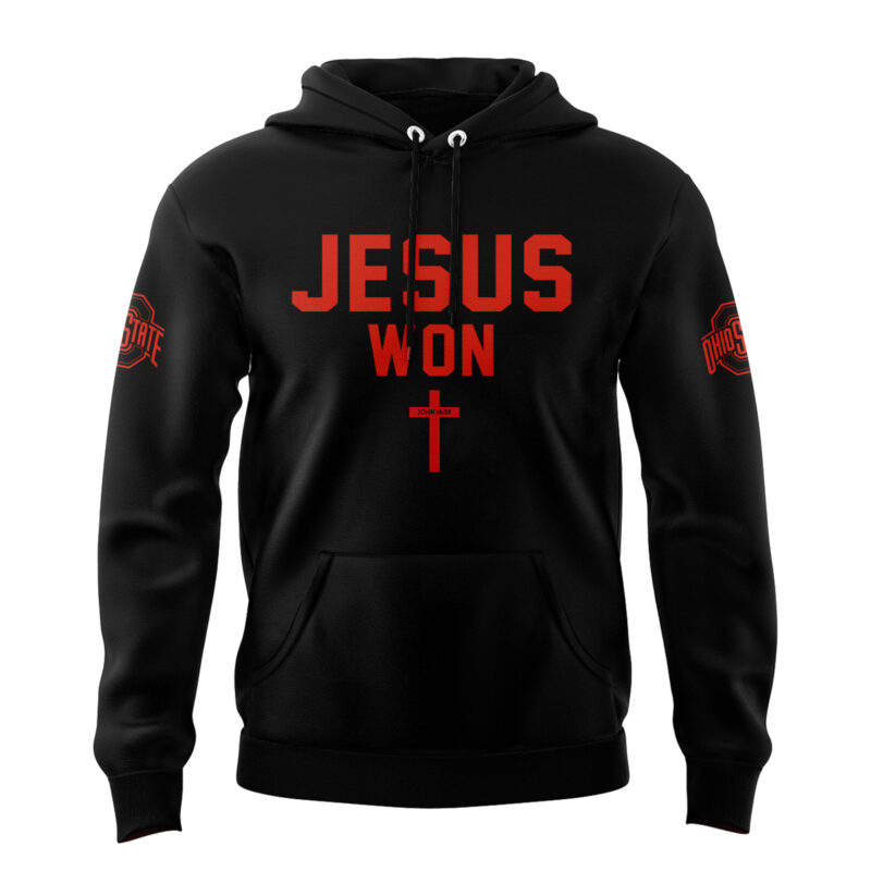 Limited Edition JESUS WON Black Hoodie 2024 - Image 2