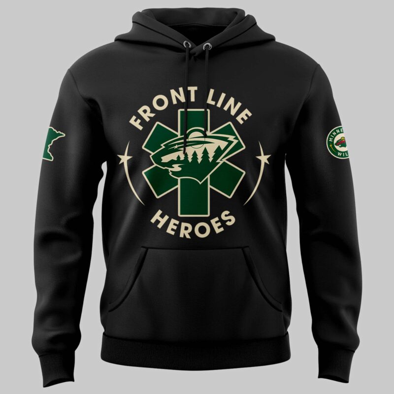 Minnesota Wild x 2025 Front Line Appreciation Night Premium Limited Pullover Hoodie v2 - Image 2