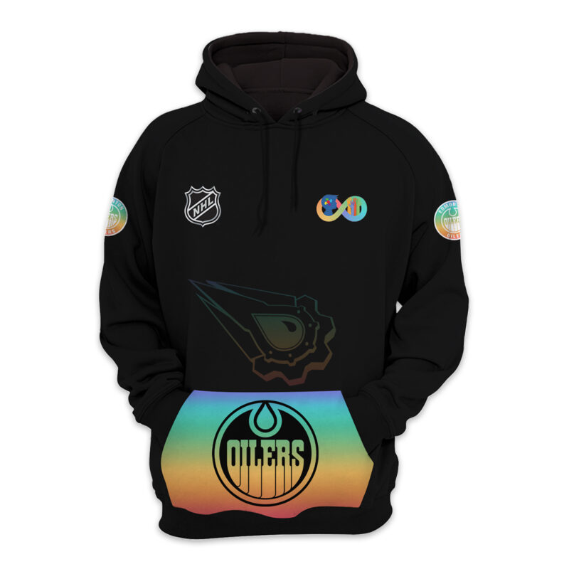 Women's Edmonton Oilers 2024 NHL Health on Autism Awareness Month Hoodie - Image 2