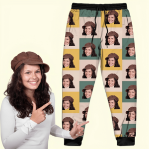 Custom Photo With Christmas Pattern Sweatpants