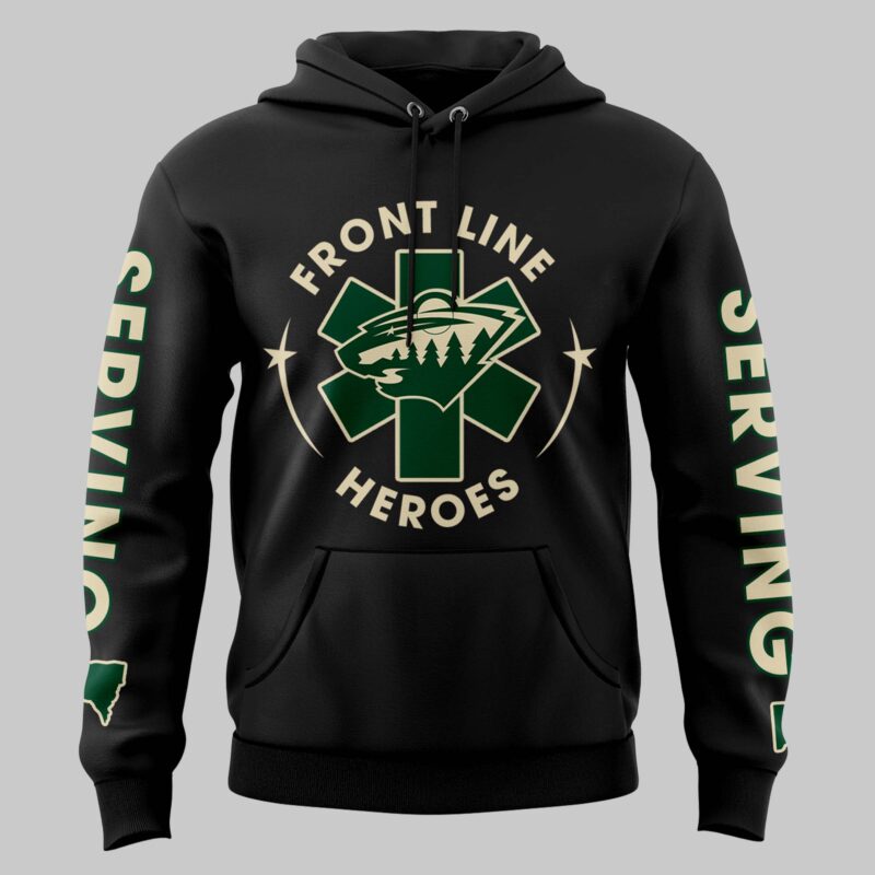 Minnesota Wild x 2025 Front Line Appreciation Night Premium Limited Pullover Hoodie - Image 2