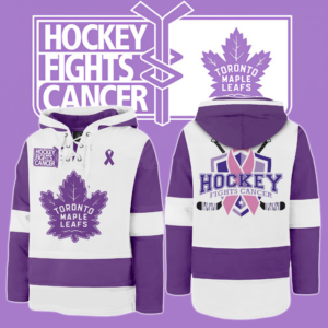 Toronto Maple Leafs x Hockey Fight Cancer 2024 Lace Up Hoodie