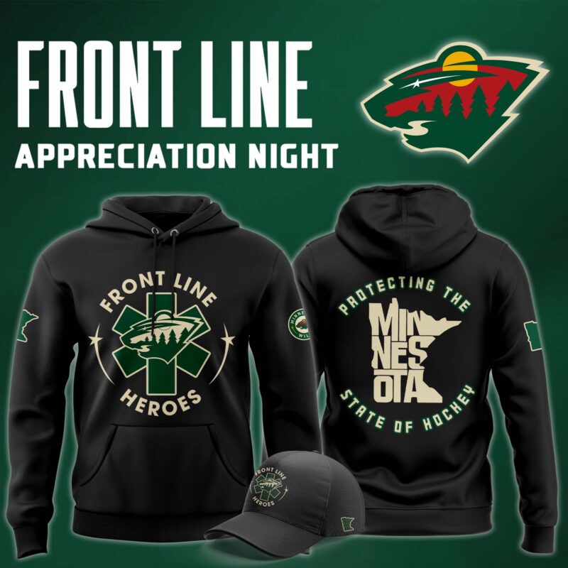 Minnesota Wild x 2025 Front Line Appreciation Night Premium Limited Pullover Hoodie v2