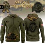 Ohio State Buckeyes Nike Camo 2024 Salute to Service Club Fleece Pullover Hoodie