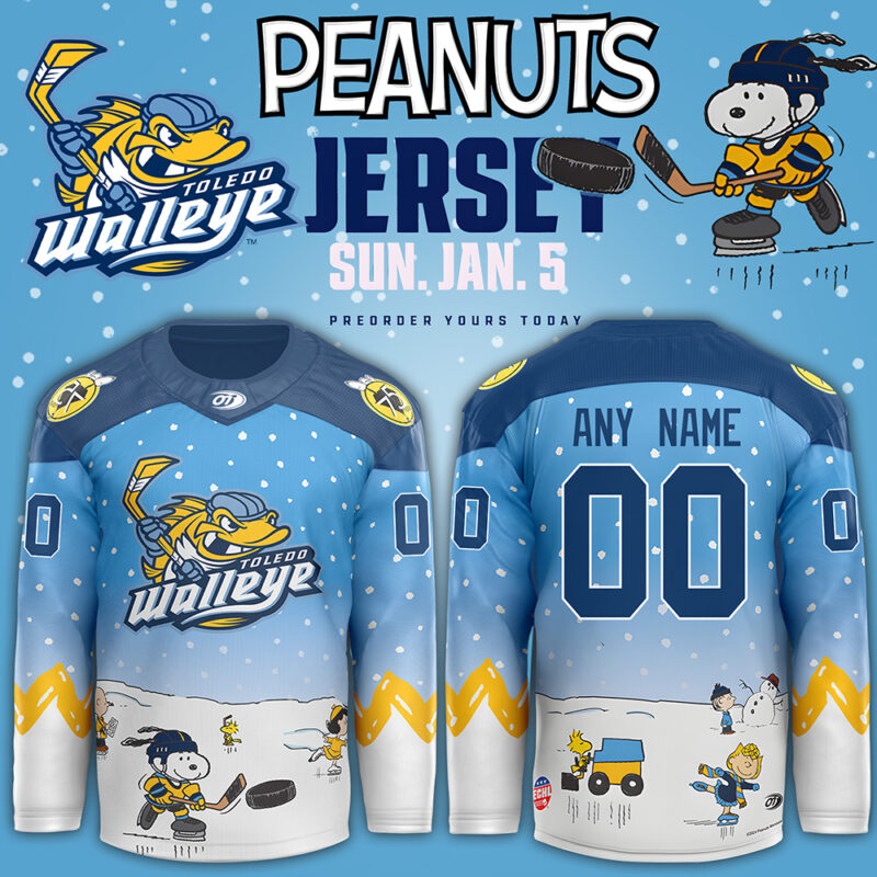 Toledo Walleye x Peanuts Night Limited Edition Custom Jersey