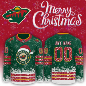 Minnesota Wild 2024 NHL Merry Christmas Premium Limited Custom Jersey