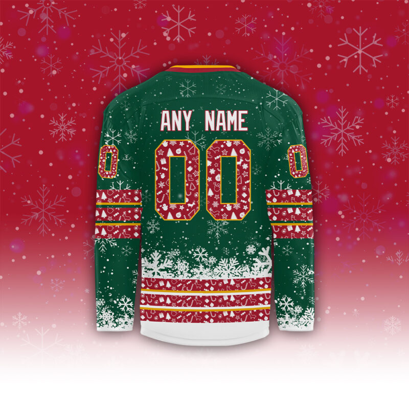 Minnesota Wild 2024 NHL Merry Christmas Premium Limited Custom Jersey - Image 3