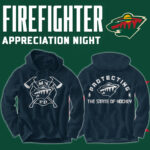 Minnesota Wild x 2024 Firefighter Appreciation Night Premium Limited Navy Waffle Hoodie