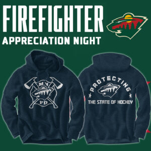 Minnesota Wild x 2024 Firefighter Appreciation Night Premium Limited Navy Waffle Hoodie