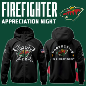 Minnesota Wild x 2024 Firefighter Appreciation Night Premium Limited Pullover Wind Jacket