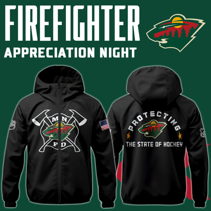 Minnesota Wild x 2024 Firefighter Appreciation Night Premium Limited Pullover Wind Jacket