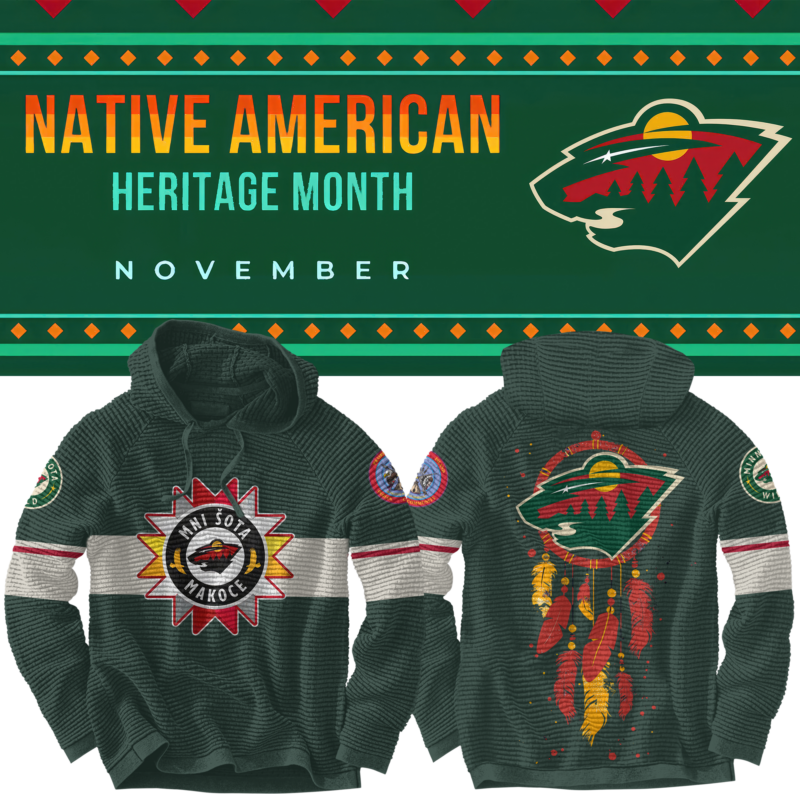 Unisex Minnesota Wild 2024 Native American Heritage Month Premium Limited Pullover Hoodie