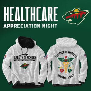 Minnesota Wild x 2025 Healthcare Appreciation Night Premium Limited Waffle Hoodie (White)