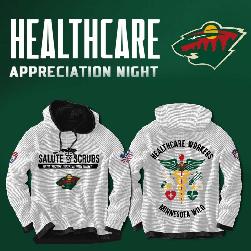 Minnesota Wild x 2025 Healthcare Appreciation Night Premium Limited Waffle Hoodie (White)