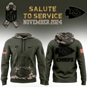 Men's Nike Black Kansas City Chiefs Nike Camo 2024 Salute to Service Hoodie