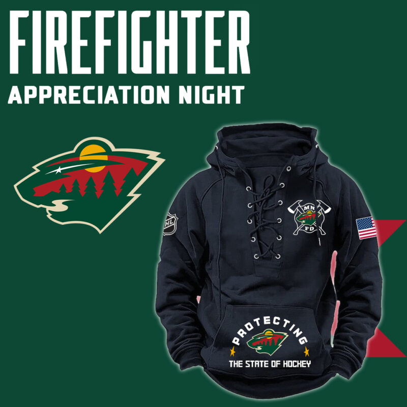 Minnesota Wild x 2024 Firefighter Appreciation Night Premium Limited New Heavy Hoodie