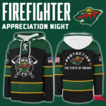 Minnesota Wild x 2024 Firefighter Appreciation Night Premium Limited Lace up Hoodie