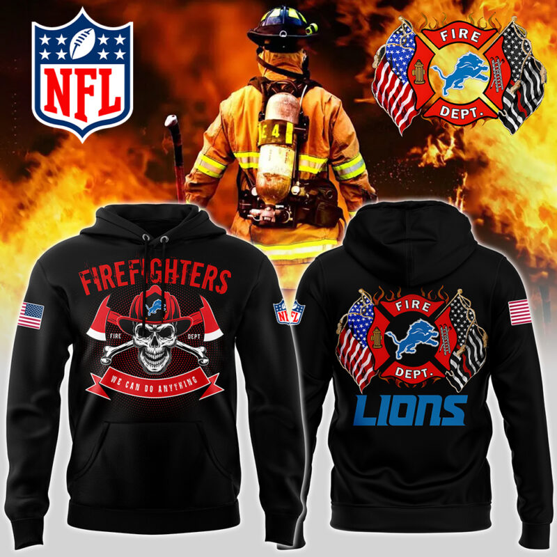 Detroit Lions x 2024 Firefighter Appreciation Night Premium Limited Pullover Hoodie V3