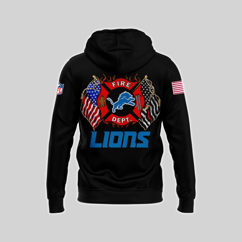 Detroit Lions x 2024 Firefighter Appreciation Night Premium Limited Pullover Hoodie V3 - Image 3
