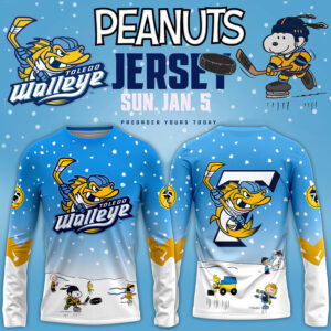 Toledo Walleye x 2024 Peanuts Night Limited Edition Long Sleeve Shirt