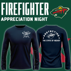 Minnesota Wild x 2024 Firefighter Appreciation Night Premium Limited Navy Long Sleeve Shirt