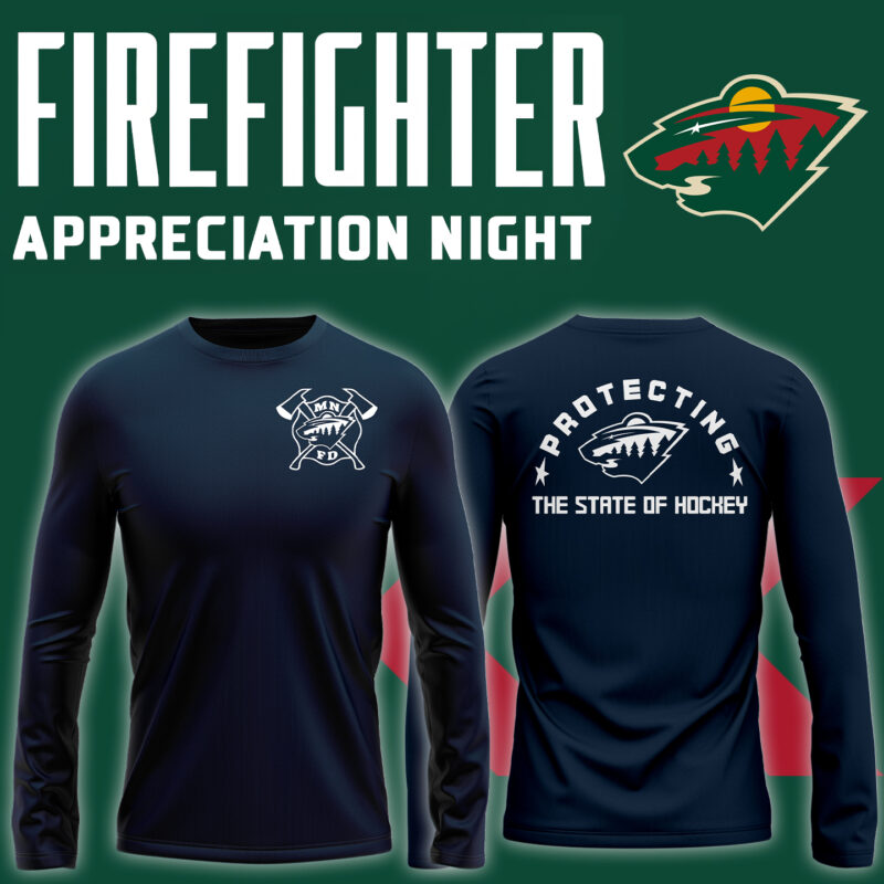 Minnesota Wild x 2024 Firefighter Appreciation Night Premium Limited Navy Long Sleeve Shirt
