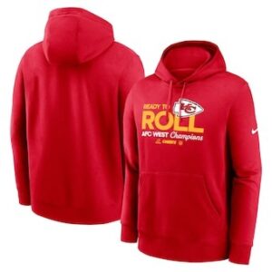 Men's Nike Red Kansas City Chiefs 2024 AFC West Division Champions Locker Room Trophy Collection Hoodie