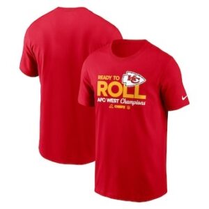 Men's Nike Red Kansas City Chiefs 2024 AFC West Division Champions Locker Room Trophy Collection Tee