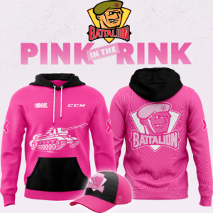North Bay Battalion x Pink in the Rink Night 2024 Pullover Hoodie